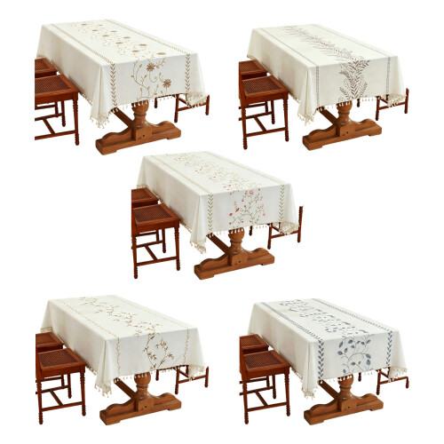 Round Table Cloth Protective Feature-100*160cm wild fern 1