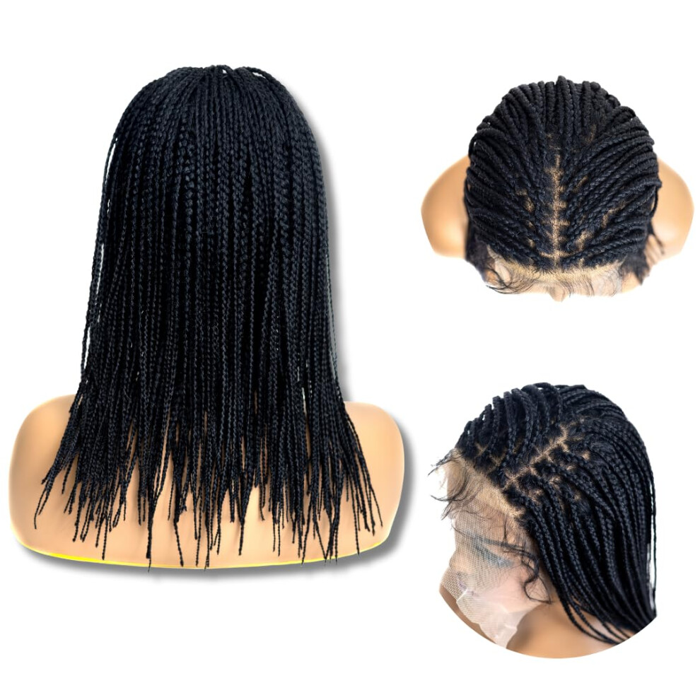 Pib Passion Is Beaut Pib 12'' Single Full Lace Micro Box Braid Wig - Knotless Braided Wigs For Black Women - Handmade Box Braided Wig With Pre-Plucked Hairline - Gray #51