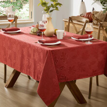 Newbridge Sienna Red Fall Leaves Damask Tablecloth 60 x 120