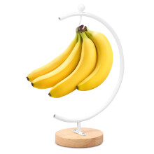 Måneformet bananholder med træbase – 1 stk.