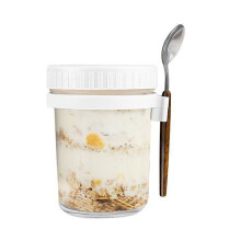 Glass Overnight Oats Jars with Lids & Spoons – 6-Pack, 16
