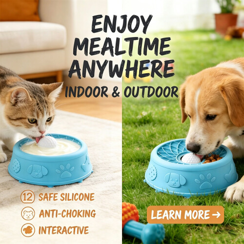 Interaction Pet Slow Feeder Dog Bowl With-Macaron powder 2
