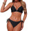 Women's 2 Piece Swimsuit Halter String Bikini-Black L 1