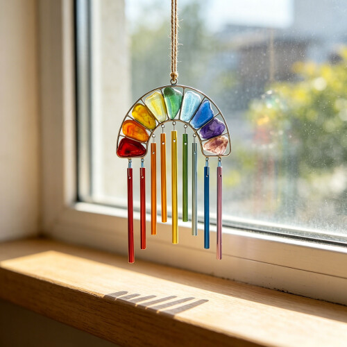 Acrylic Suncatchers Window Hanging Decors Rainbows Wind Chimes 1