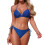 Women's 2 Piece Swimsuit Halter String Bikini Adjustable-Blue M 1