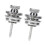 Set of 2 Guitar Strap Locks Antislip Guitar Pins Strap-Silver L 1