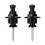Set of 2 Guitar Strap Locks Antislip Guitar Pins Strap-Black M 1