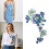 Flower Embroidery Sticker Sewing On Polyester Applique For-Blue 3