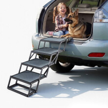 Escada Dobrável de 4 Degraus Duoku para Animais, Adequada para SUVs, Caminhões, Camas Altas e Sofás, com Superfície Antiderrapante