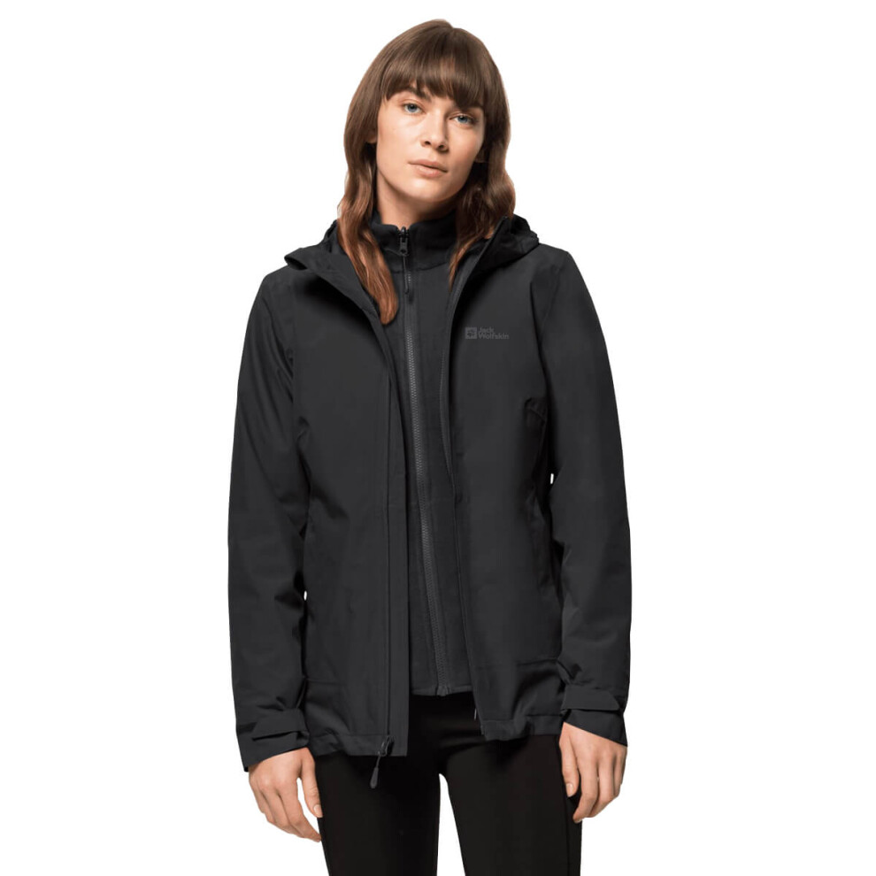 Jack Wolfskin (Xs, ) Womens 2026 Moonrise 3 In 1 Waterproof Windproof Jacket Black