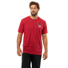 (S, Red Glow) Jack Wolfskin Mens Vonnan Short Sleeve Moisture Wicking Graphic T-Shirt