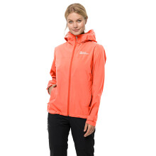 (M, Digital Orange) Jack Wolfskin Womens Elsberg 2.5L Recycled Waterproof Lightweight Jacket