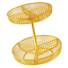 Corbeille à fruits en métal empilable élégante adaptée à un-Or