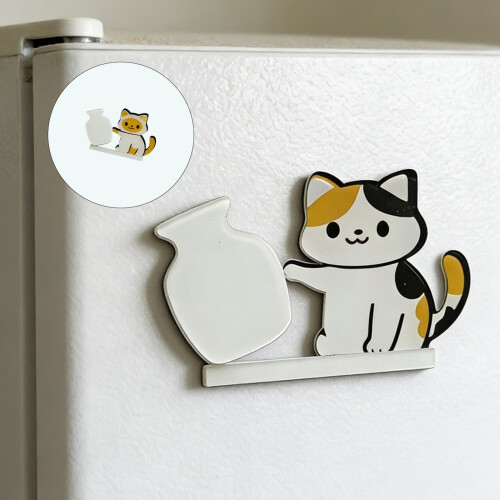 Refrigerator Magnets Cats Vase Fridge Magnet,Locker-cheese cat 2