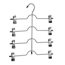 4-Tier Skirt Hanger with Clips, PVC & Stainless Steel