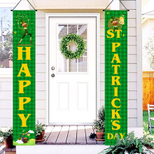 St Patrick's Day Porch Banner Set – Green Shamrock