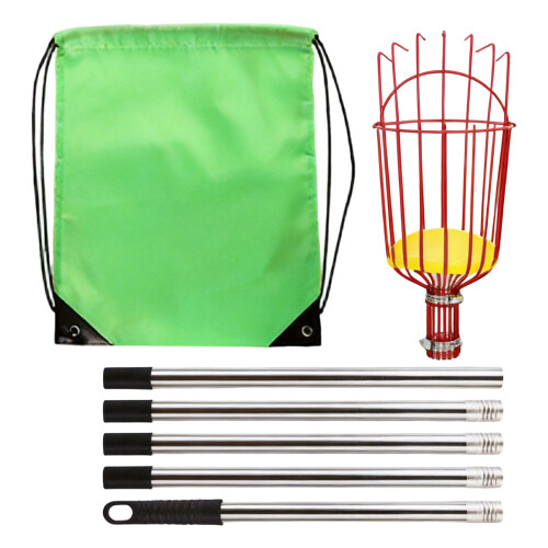 Adjustable Rod Long Handle Avocados Grabber Tree Fruit-Red 2m