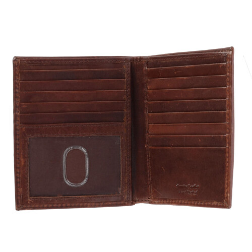 CTM Men's Oil Pull Up Leather Hipster Bifold Wallet 1
