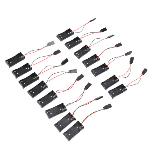 2x AAA-Batteriehalter, ABS, mit dickem Draht, 15 Stück