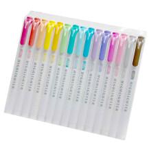 Marcadores de texto de secagem rápida, canetas de ponta dupla para diários e scrapbooking, escrevem suavemente com tinta à base de água com ponta