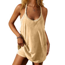 Womens Athletic Dress Hot Shot Mini Dress Built in-Yellow XL