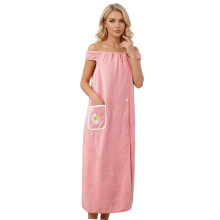 Corals Fleece Bath Towel Wrap Without Shedding Ideal For-Pink