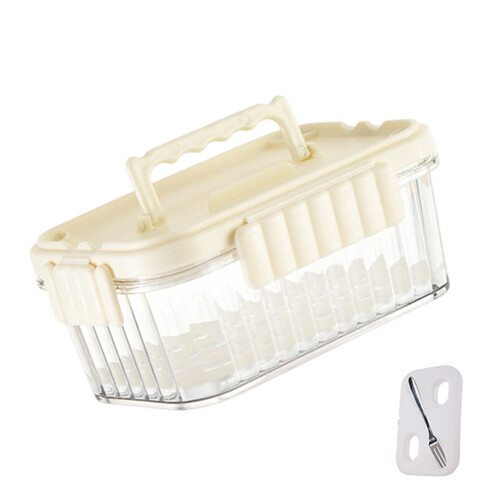 Stackable Seasoning Storage Box Plastic Lunch Holder-White 1
