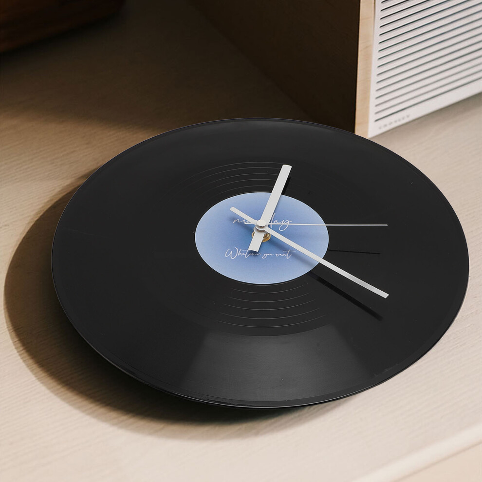 12In Retro Silent Wall Clock, 1000Mah Builtin Blue 8741393907430