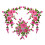 Flower Embroidered Applique Sewing on Polyester Sticker-Pink 1