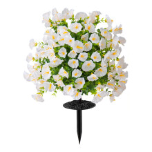 Realistische Morning Glory Flower Staak Kunstplant met Staak-Wit