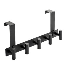 Sturdy 5 Arm Wall Mounted Hook Organizers Hangers Perfect-Black