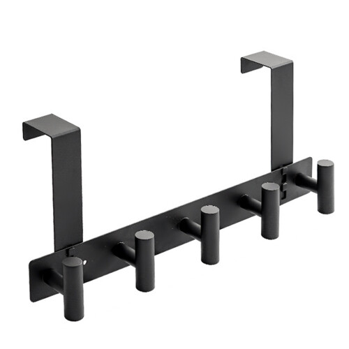 Sturdy 5 Arm Wall Mounted Hook Organizers Hangers Perfect-Black