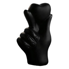 Finger halten Herz-Skulptur für Tischsimse, Regal,-Schwarz