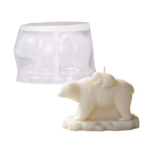 Artistic Northern Bear Pair Silicone Mould For Home Scented