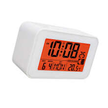Moderner digitaler Wecker mit heller-Weiß