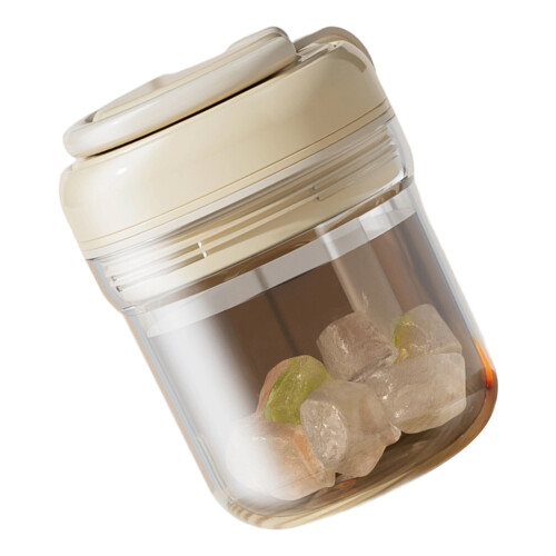 Tragbarer Eisbecher mit Griff zur Erfrischung-Beige