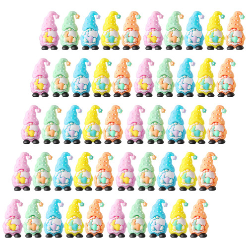Figurines de Gnomes de pâques, peinture à la main,-50 pièces