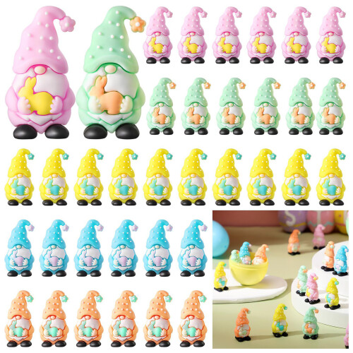 Décorations de Gnomes de Pâques, couleurs vives,-100 pièces