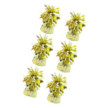 6 stuks reflecterende PET-folie ballonhouder ballongewicht-Goud