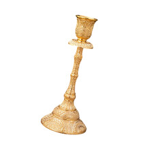 Artistic Handcrafted Single Arm Candlestick Engraved-gold high