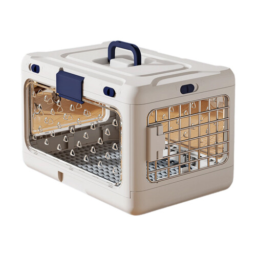 Space Saving Animal Housing Having securitylock Mechanism-White