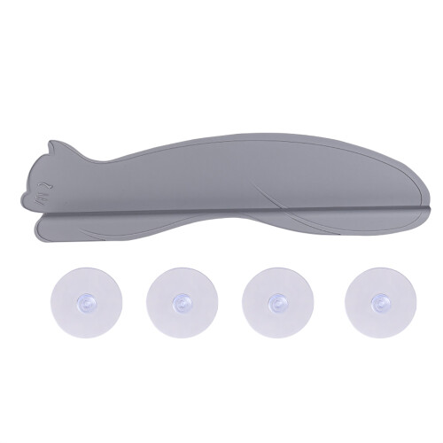 Suction Cup Plastic Water Baffle Prevents Splashes-gray kitten