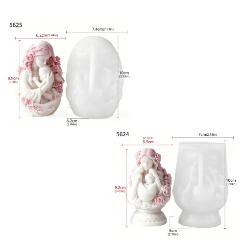 Künstlerische Mutter-Baby-Kerzenform aus Silikon, einfach-5625 1
