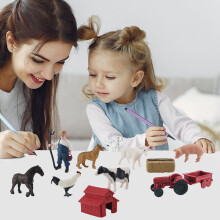 10 Stück Farm-Tierfiguren aus PVC, bunt, Größe