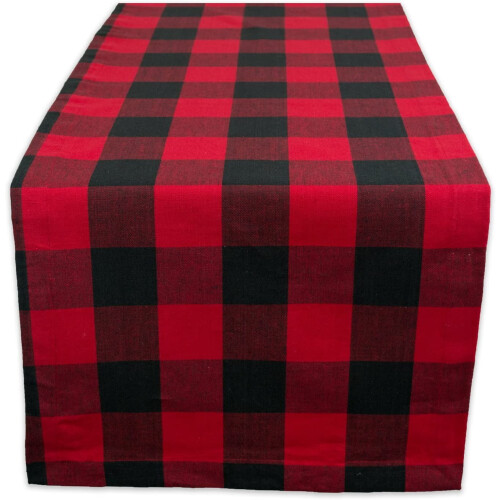Buffalo Plaid Table Runner Cotton Linen 13 x 72 in