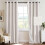 Blackout Linen Curtains 52 x 84 in Grey Grommet Panel 1