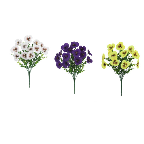 Set aus 6 hochwertigen künstlichen Stiefmütterchen und-Weiß 1
