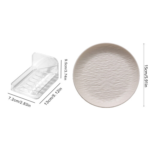 4 Pack Round Plastic Serving Trays – 15 cm Beige 2
