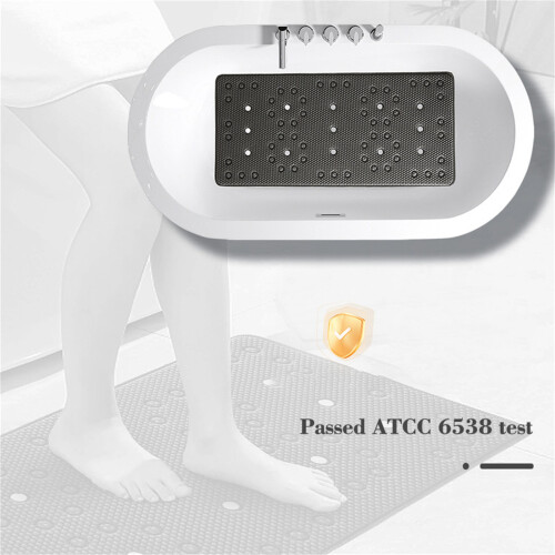 Shower Mat PVC Foam Bath Base Multiple Suction Cups Help-grey 1
