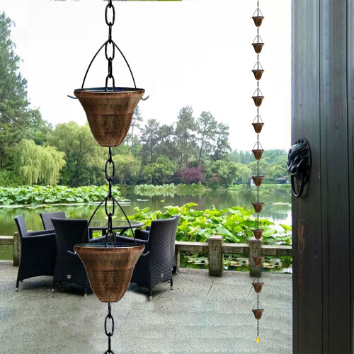 Functional And Attractive Rain Chain Suitable For-black 5 cups 2